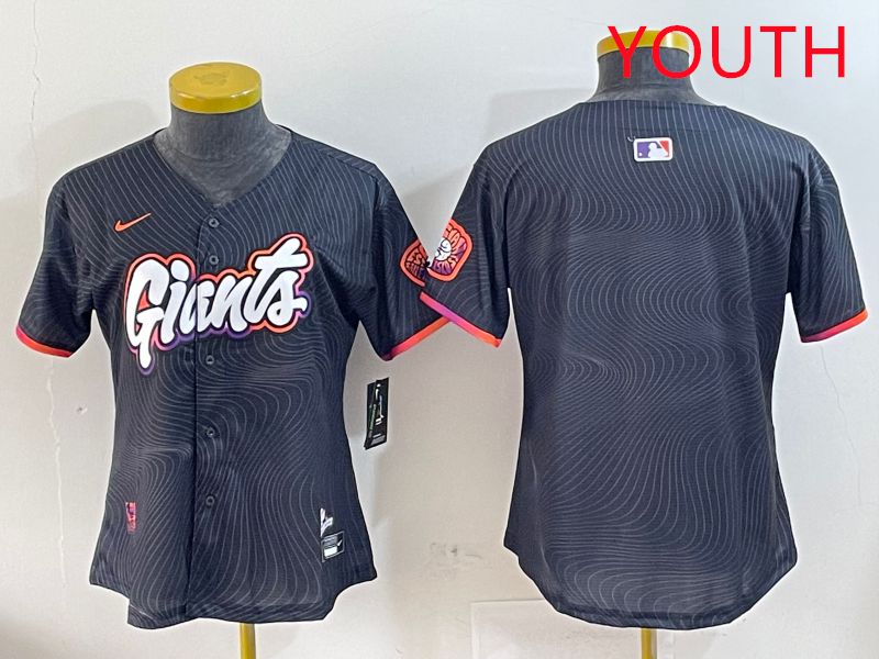 Youth San Francisco Giants Blank Black Second generation Joint Name 2025 Nike MLB Jersey style 1->youth mlb jersey->Youth Jersey